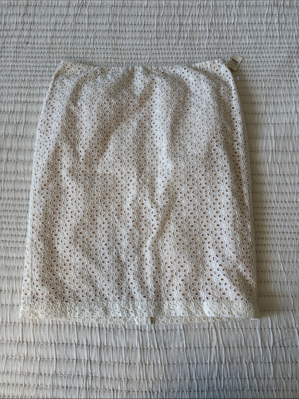 Talbots Cream Eyelet Pencil Skirt
